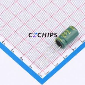 Condensateur électrolytique en aluminium à montage traversant RC063M221LO10*16TH-2A1E, D10xL16mm 220uF 20% 63V 860mA-100kHz - Product Image 1