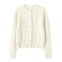 Pull en laine de mouton tricoté vintage pour femme, style bohème, col boutonné, maille plate, manches longues, motif torsadé floral, automne-hiver