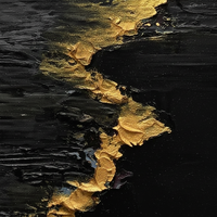 Peinture à l'huile sur toile JIANZHI Noir et Or, tons sombres, texture épaisse, art mural, paysage moderne, fait main, cadre 3D, décoration intérieure