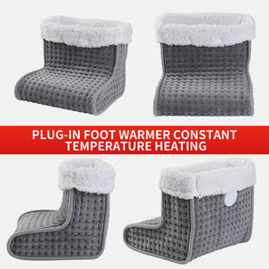 Chaussons chauffants électriques pour chambre à coucher d'hiver <span class=keywords><strong>avec</strong></span> protection contre la surchauffe et thermostat réglable, lavables, portables, en tissu doux - Product Image 4