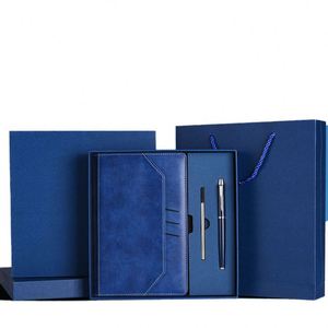 Factory New Custom Notebook Business Officel Thread Hardcover Luxury High and Big Pocket Book Pen Corporate Gift Set - Product Image 1
