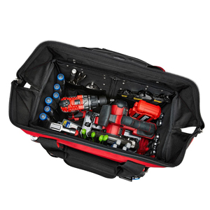 Borsa Porta Attrezzi da 18 Pollici con Ruote e Manico Telescopico, Trolley Resistente Impermeabile, Borsa in Tela con Fondo in Plastica - Product Image 3