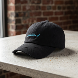 Gorra de Béisbol Negra de 6 Paneles con Bordado de Portland, Unisex, Ajustable, de Algodón, Estilo Casual, con Logotipo y Etiqueta Personalizados - Product Image 1