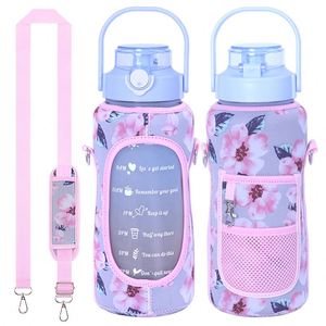 64Oz/2L Half Gallon Bottle With Storage Bpa Free Sport Water Jug Reusable Insulated Neoprene Sleeve - Product Image 1