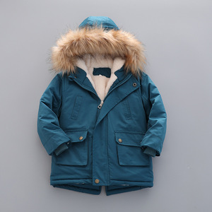 <span class=keywords><strong>Parka</strong></span> imperméable pour garçons et filles, veste d'hiver rembourrée en coton, capuche zippée, rembourrage en velours, grande taille, motif de dessin animé pour enfants - Product Image 4