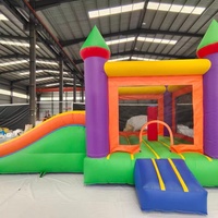 Tobogán Inflable Comercial, Castillo Inflable Combinado, PVC de 0.55mm, Castillo de Brinco para Alquiler en Fiestas Infantiles