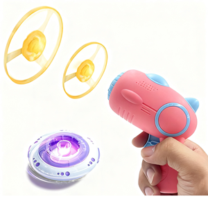 Pistola de platillo volador para niños, <span class=keywords><strong>2</strong></span> discos, <span class=keywords><strong>1</strong></span> lanzador de disco espacial incluido, juguete de lanzamiento de OVNI para niños - Product Image 1