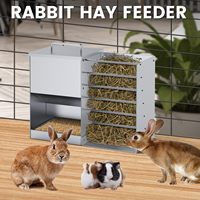 Mangeoire à lapin JH-Mech personnalisable non sujette à la rouille et résistante aux intempéries 2 façons d'installer la mangeoire à lapin multi-animaux