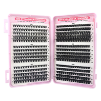 Kit de cils en grappes synthétiques réutilisables et moelleux pour extensions de cils DIY, avec logo personnalisé, vente en gros, marque privée, emballage de luxe