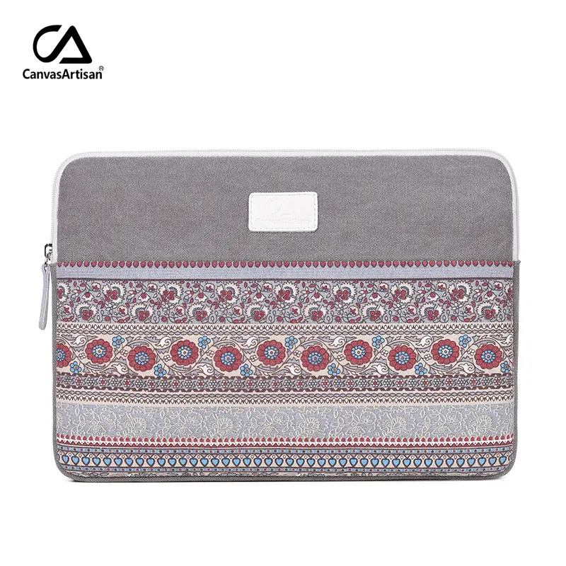 Wholesale Slim Waterproof Protection Bag High Quality National Style In Stock Canvas Laptop Sleeve Case