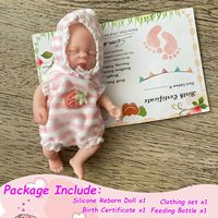 Poupée Bébé Reborn en Silicone de 6 Pouces pour Filles, Mignonne Poupée Endormie Miniature, Jouet pour Enfants de 3 Ans et Plus