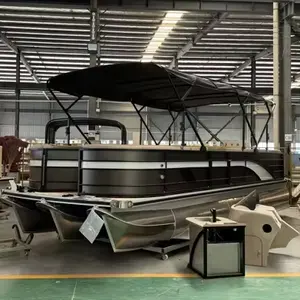 9m 30ft Luxury Allsea Pontoon China Factory Customized Pleasure Tritton Pontoon Boat For Sale