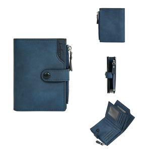 Portafoglio Rfid da <span class=keywords><strong>uomo</strong></span> personalizzabile in pelle <span class=keywords><strong>blu</strong></span> di alta qualità e portacarte personalizzabile in colore marrone sottile e leggero - Product Image 6