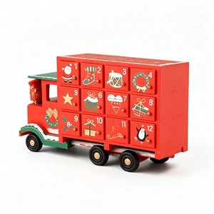 Custom Red <b>Christmas</b> Truck Shaped Advent Calendar <b>Box</b> with Drawers Rigid Cardboard Mystery Blind <b>Box</b> for Gift Wholesale - Product Image 1