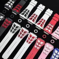Montre de sport haut de gamme pour homme en fibre de carbone, boîtier tonneau, verre incurvé, bracelet FKM, mouvement squelette en alliage de titane