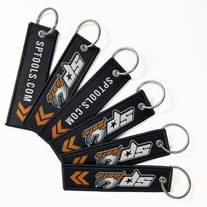 Porte-clés brodé personnalisé le plus populaire, anneau rond, personnalisez votre propre logo et design, étiquette de clé en tissu tissé - Product Image 1