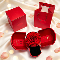 Großhandel Kreative Doppelt-Öffnende Ewige Blumen-Mosaik Große Rosen-Geschenkbox im Schubladenstil, Anpassbares Produkt mit LED für Weihnachten und Ostern