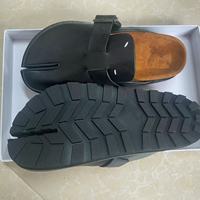 Nouveaux Mocassins Tabi en Cuir Véritable et Daim pour Hommes et Femmes, Chaussures Plates à Enfiler pour le Bureau, Hiver Automne, Semelle en Caoutchouc