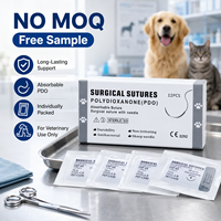 Sutures chirurgicales en polydioxanone (PDO) à succès (USP 4/0) avec aiguille à coupe inversée 3/8 cercle, qualité supérieure pour usage vétérinaire