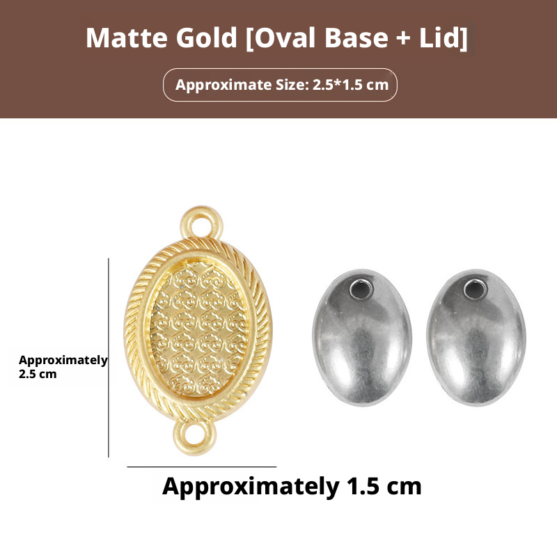 Dumb gold [small oval] base+double-sided cover