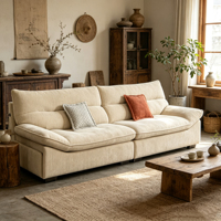 Canapé carré élégant en chenille avec rembourrage en éponge et surface lisse, design sectionnel moderne pour la décoration intérieure d'appartements et de villas