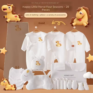 Set de Regalo de Ropa de Bebé Recién Nacido de Algodón Puro Suavizado Personalizado con Pelele y Ropa de Cuna de Dibujos Animados para Todas las Estaciones - <span class=keywords><strong>Ideal</strong></span> para Registro de Bebé - Product Image 6