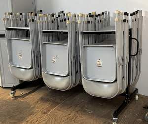 L자형 철제 중량급 접이식 의자 보관 트롤리 카트, 4륜, 1000파운드 하중 용량, 정원용 OEM 맞춤 제작 - Product Image 3