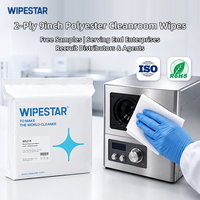 WIPESTAR Lingettes de nettoyage matelassées 2 plis en polyester 240g, bords thermosoudés au laser, haute absorption, pour salle blanche Classe 100