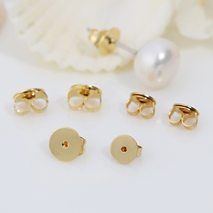 Wholesale 316L Stainless Steel <strong>Earring</strong> Stopper 18k Gold Plated Safety Ear <strong>Locking</strong> Butterfly <strong>Earring</strong> <strong>Backs</strong> for Stud <strong>Earrings</strong> - Product Image 4