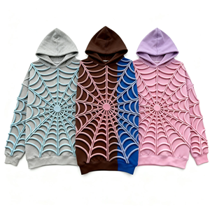 <span class=keywords><strong>Felpa</strong></span> con <span class=keywords><strong>Cappuccio</strong></span> in Cotone Certificata Universale con Stampa Ragno, Stile Street Fashion, Vestibilità Larga, Casual e Divertente, da Uomo - Product Image 1