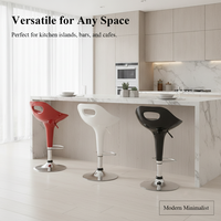 Tabouret de bar pivotant à 360 degrés, réglable en hauteur, en plastique ABS noir moderne, pour usage commercial intérieur/extérieur, vente en gros