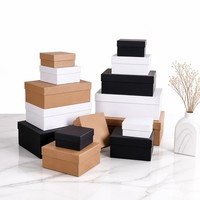 Boîte cadeau rigide personnalisée en carton noir, blanc, marron pour chaussures, vêtements, bijoux, emballage cadeau