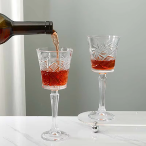 Verres à vin rouge rétro <span class=keywords><strong>en</strong></span> gros, à pied haut, 200 ml, 260 ml, gobelets gaufrés pour boissons froides et champagne - Product Image 1