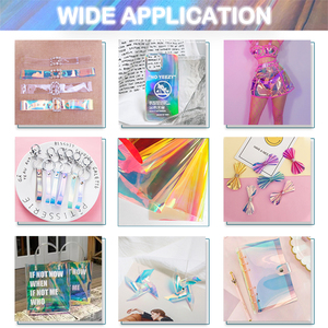 0.35-0.4mm Holographic lưỡng <span class=keywords><strong>s</strong></span>ắc gương phản chiếu trong suốt PVC rõ ràng Bộ phim nhựa cuộn cho giày/Túi/trang trí làm - Product Image 5