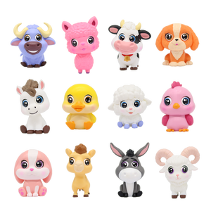 Set di Statuette Animali in PVC, <span class=keywords><strong>Amici</strong></span> della Fattoria, Confezioni Multiple per Regalo, Decorazione Scrivania, Collezione Giocattoli - Product Image 1
