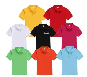 % 100% pamuk çocuklar düz polo gömlekler özel logo nervürlü yaka çocuk üniforma polo t shirt toptan