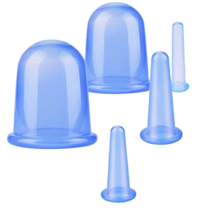 Набор премиальных прозрачных силиконовых массажных чаш для вакуумной терапии тела и лица от целлюлита - Product Image 1