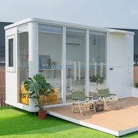 Cocovia 20 pieds – Cabine de bureau mobile préfabriquée en verre moderne, mini-maison facile à construire, espace de travail/chambre, maison conteneur à assemblage rapide