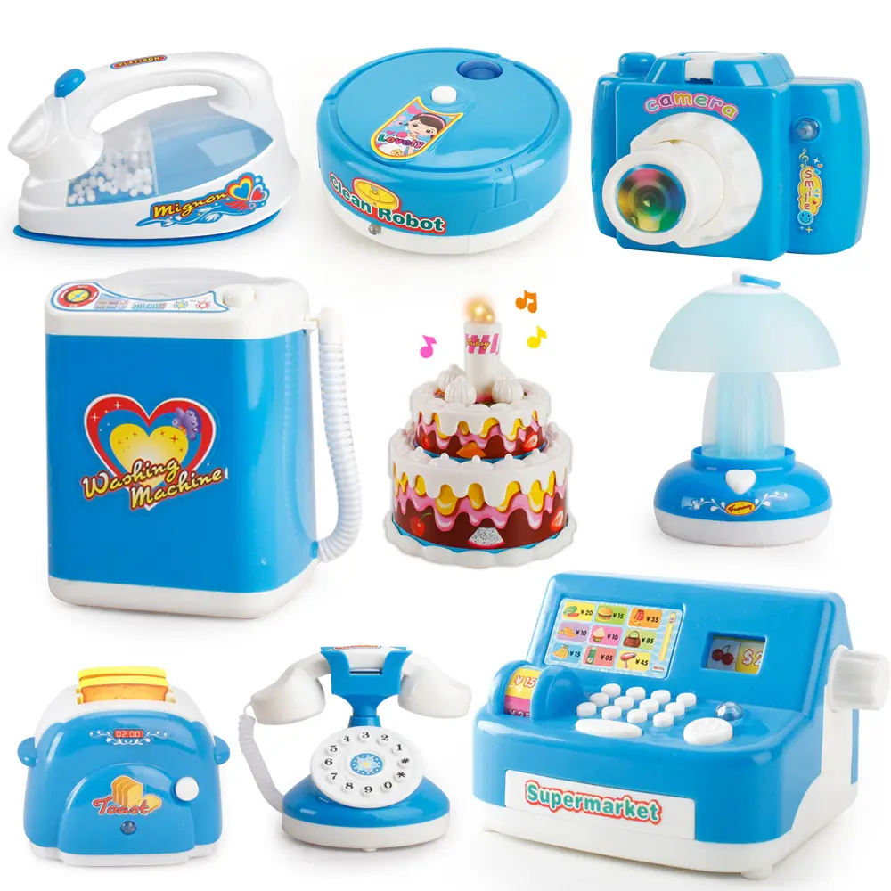 すべてのキッチンをシミュレートミニ小型家電ブルーシリーズオーブン電子レンジさまざまな教育玩具