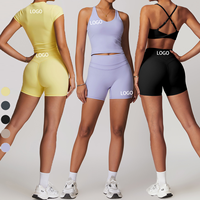 Femmes 5 pièces réglable vêtements de sport Yoga tenue pantalon costume de sport femmes entraînement Gym Fitness ensembles Logo personnalisé pour femme
