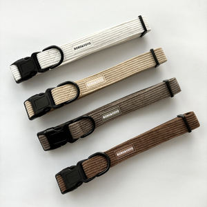 Hondenhalsbandset van luxe corduroy met op maat gemaakt logo, premium designer, groothandel, privélabel, verstelbaar, geen trekkoord - Product Image 1