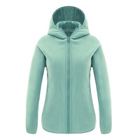 Veste polaire extérieure réversible en microfibre brossée ultra douce avec capuche pour femme, chaude pour l'hiver, entièrement zippée, coupe-vent unie
