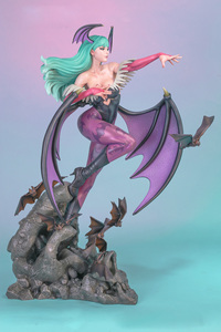 Estatua de Chica <span class=keywords><strong>Vampiro</strong></span> Gótica, Figura de PVC Pintada a Mano de 8 Pulgadas con Alas de Murciélago y Base de Calavera, Escultura Coleccionable de Fantasía - Product Image 3