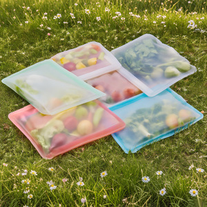 Sacos a Vácuo Reutilizáveis de <span class=keywords><strong>500ML</strong></span> para Geladeira e <span class=keywords><strong>Freezer</strong></span> com Armazenamento de Alimentos em Silicone para Sanduíches, Frutas, Pães, Preparação de Refeições e Lanches - Product Image 3