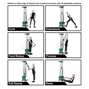Entrenador de gimnasio en casa montado en la <span class=keywords><strong>pared</strong></span>-Sistema de <span class=keywords><strong>polea</strong></span> <span class=keywords><strong>alta</strong></span>/<span class=keywords><strong>baja</strong></span> para tirar hacia abajo, expansión de pecho <span class=keywords><strong>y</strong></span> entrenamiento de cuerpo completo - Product Image 5