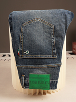 Nouveau jean bleu pour homme, coupe droite élastique, taille brodée, style business, collection automne