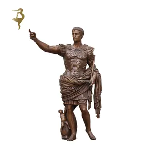 Casting Decor Antique Famous Roman Warrior Gaius Julius Caesar Bronze Sculpture For Garden