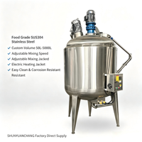 Cuve de mélange en acier inoxydable SHUNYUANCHANG avec homogénéisateur, mélangeur à double enveloppe pour savon liquide et détergent, idéal pour la production de peinture
