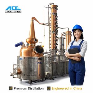 อุปกรณ์กลั่นสารเคมีอเนกประสงค์ Ace 3000L พร้อมคอลัมน์ทองแดง ตะกร้ากรองสแตนเลส และระบบ CIP - Product Image 2