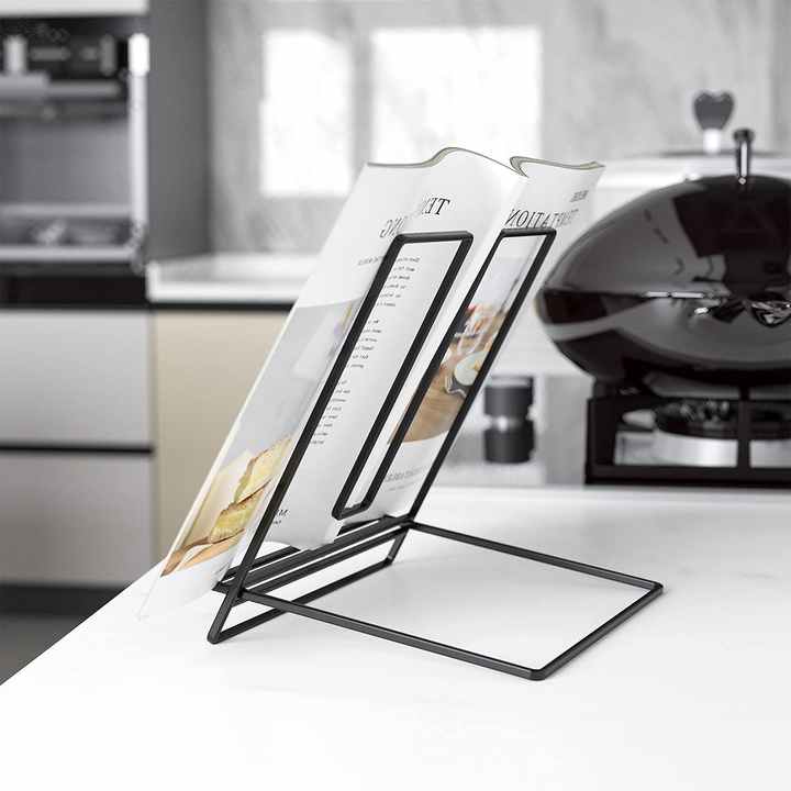 Cook Book Stand Metal Desktop Holder Practical Book Holder Picture Stand Rack for Hold Cookbook Menu